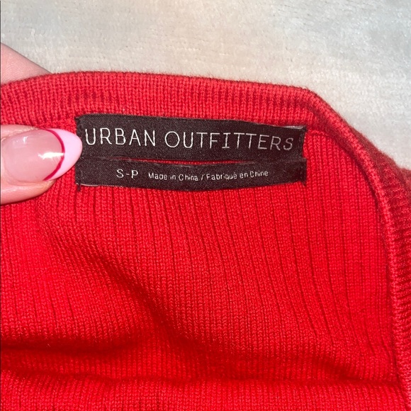 Red Strapless Ribbed Top - Picture 2 of 2